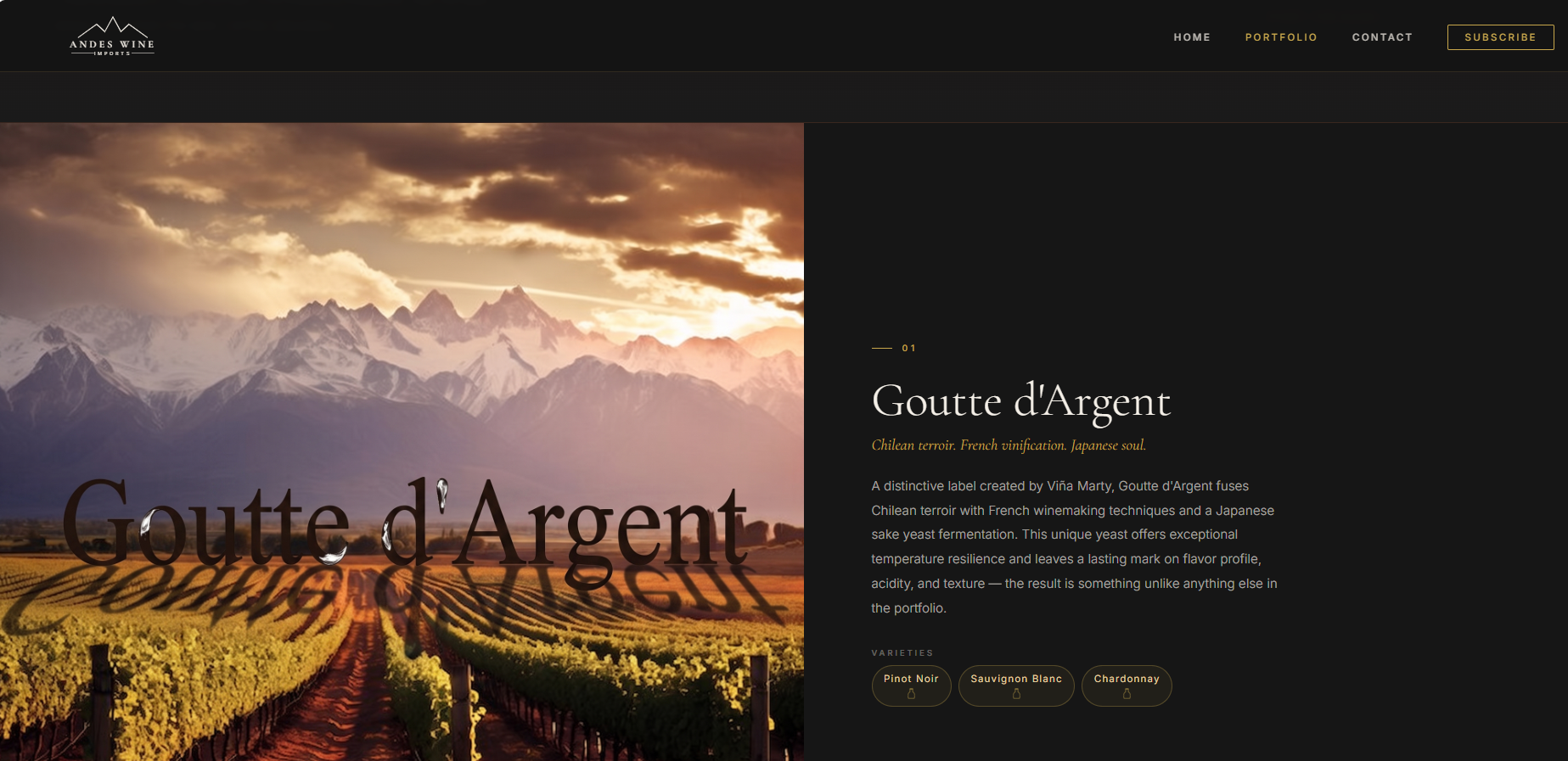 Andes Wines portfolio