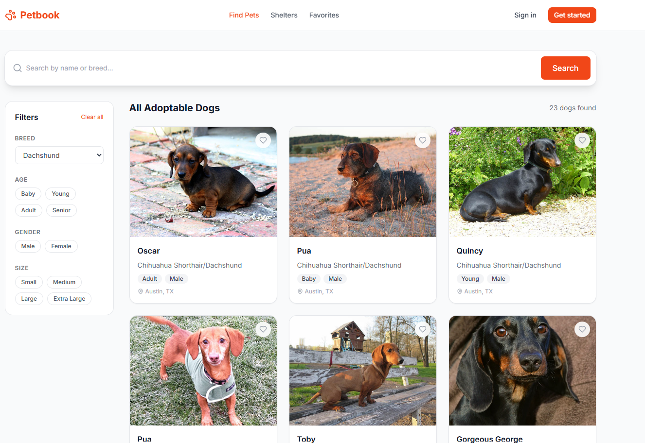 Petbook pet profile