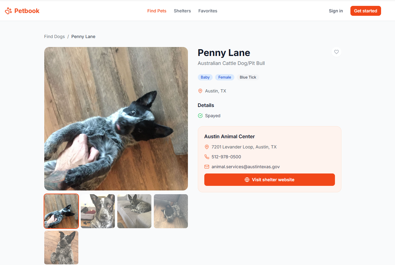 Petbook search and filter