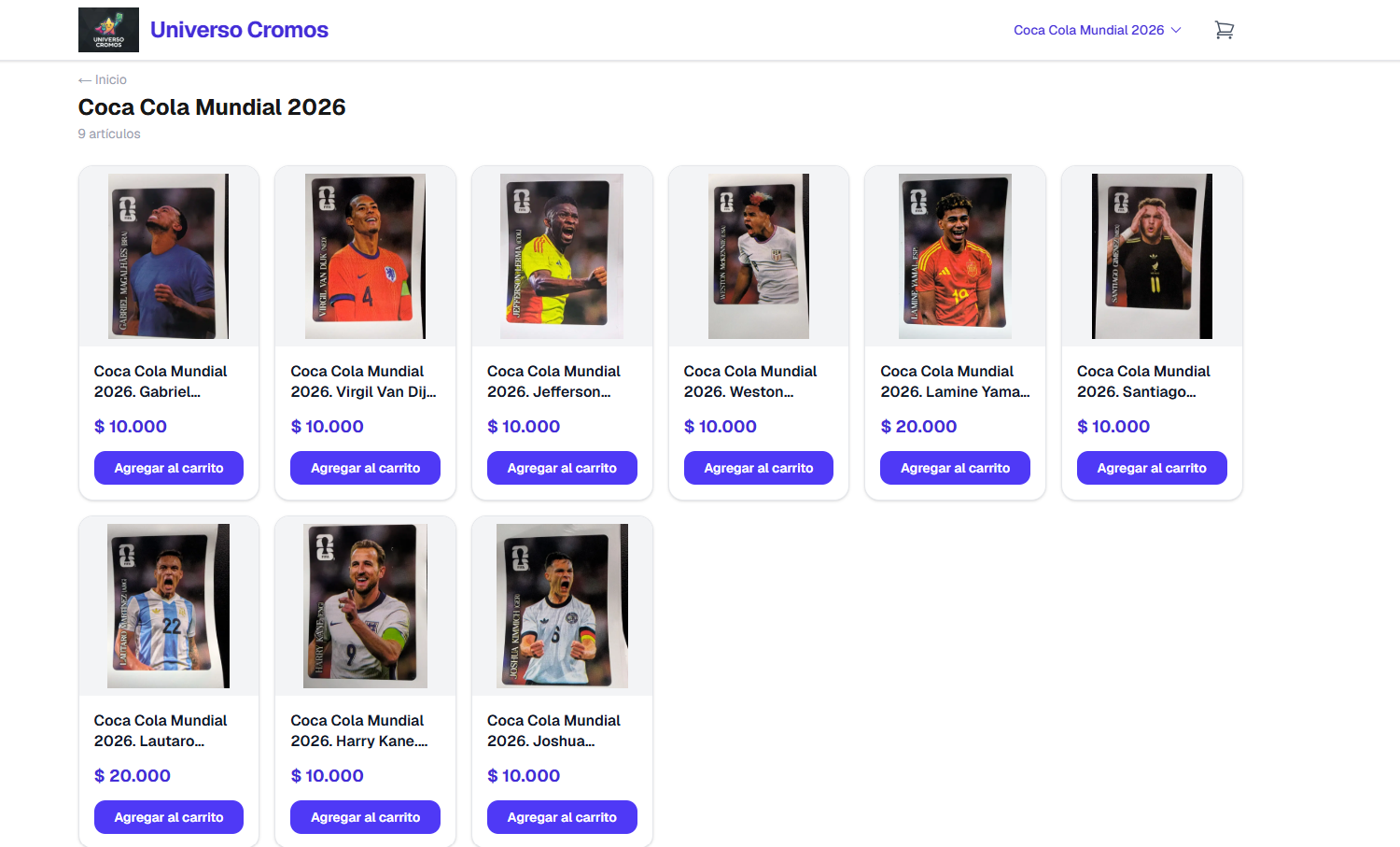 Universo Cromos catalog
